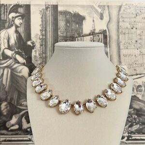 J. Crew Clear Crystal Collar Necklace with Gold-Tone Setting